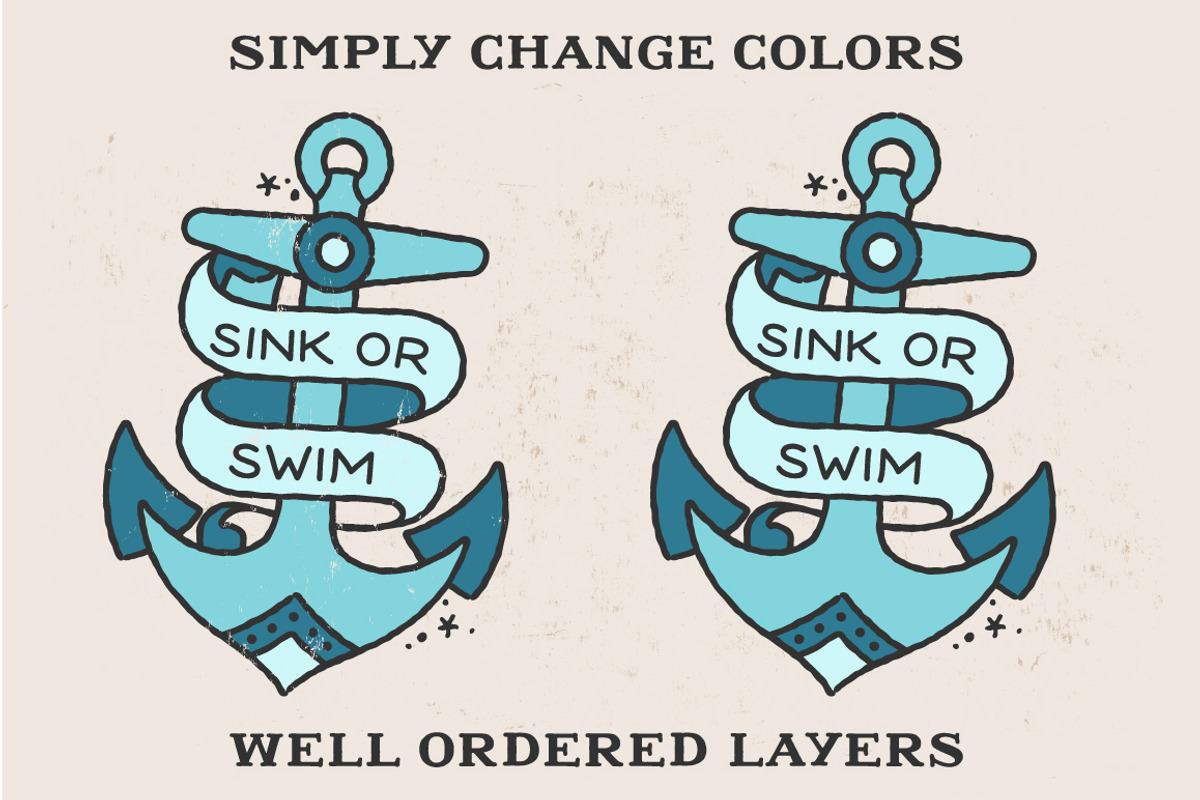Traditional Anchor Vector Design II, an Education Illustration by BAD TASTE (Photo 6 of 6)