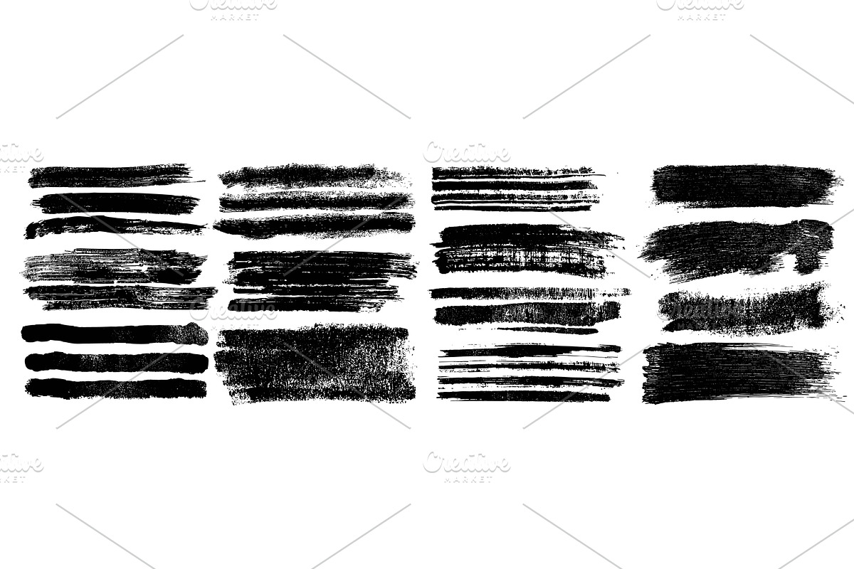 Soft stroke. Black ink brush strokes, an Illustration by Stock-Smart-Start