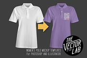 Women's Polo Shirt Mockup Templates, a Shirt Mockup by TheVectorLab (Thumbnail 1 of 3)