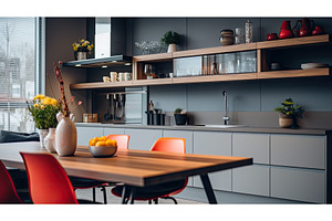 decorative blurred modern kitchen, a Background Photo by pikepicture