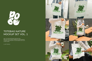 Totebag Nature Mockup Set Vol. 1, a Merchandise Mockup by DOBE Studio