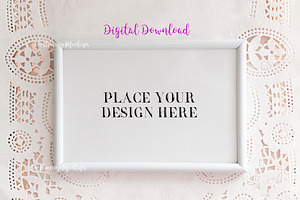 white horizontal frame mockup 11x17