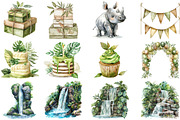 Watercolor Cute Safari Animals, an Illustration by DreamCafeArt (Thumbnail 3 of 8)