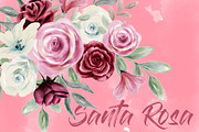 Watercolor Flowers Pink Burgundy, a Graphic by Feather Grace Designs (Thumbnail 2 of 6)
