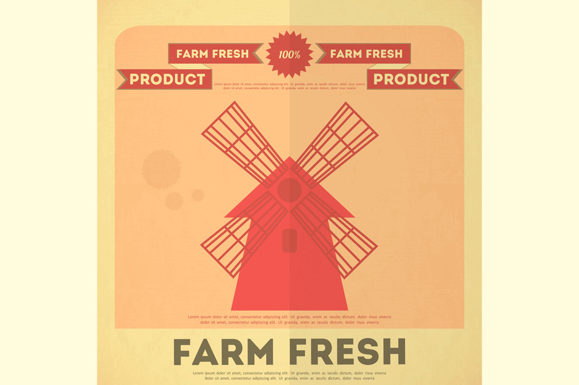 Poster for Organic Farm Food, a Food Illustration by ELFIVETROV DESIGN