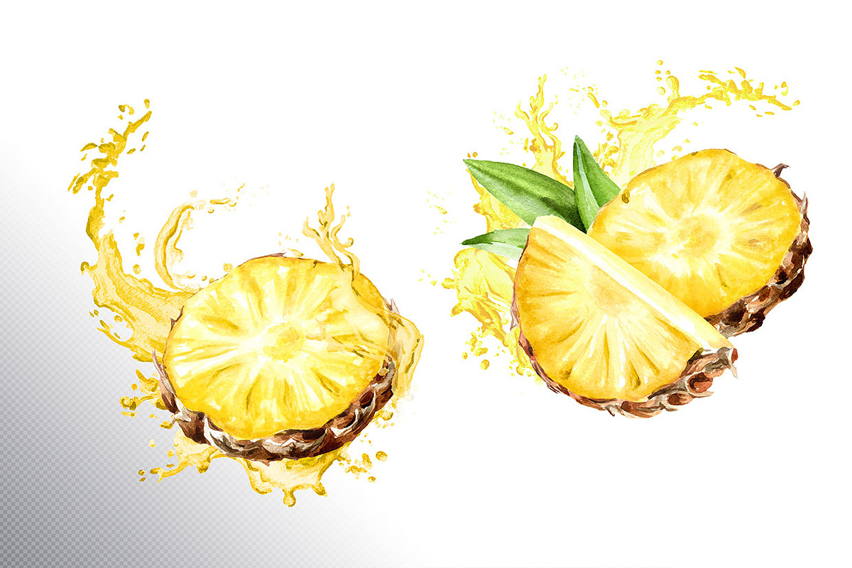 Tropical Pineapple. Hand painted, a Food Illustration by Daria Ustiugova (Photo 12 of 28)