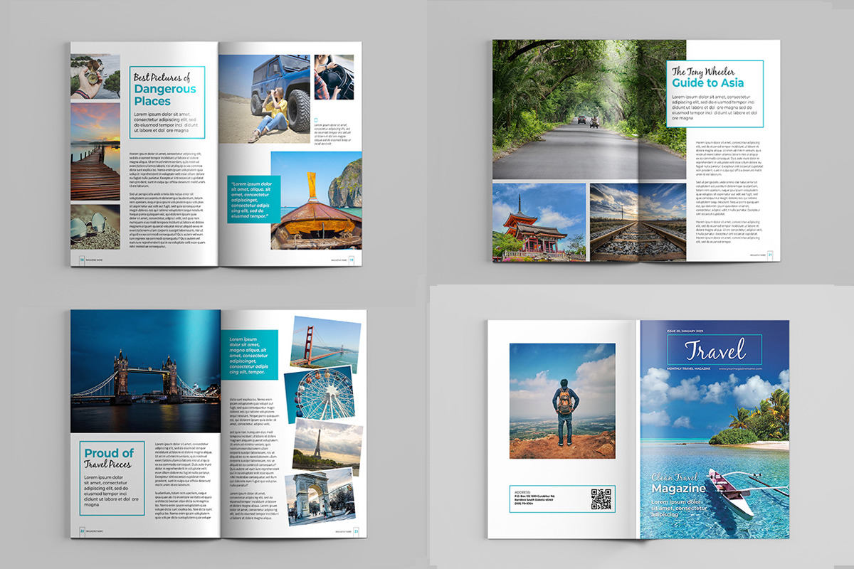 Travel Magazine Template, a Magazine Template by xtratimebd (Photo 4 of 4)