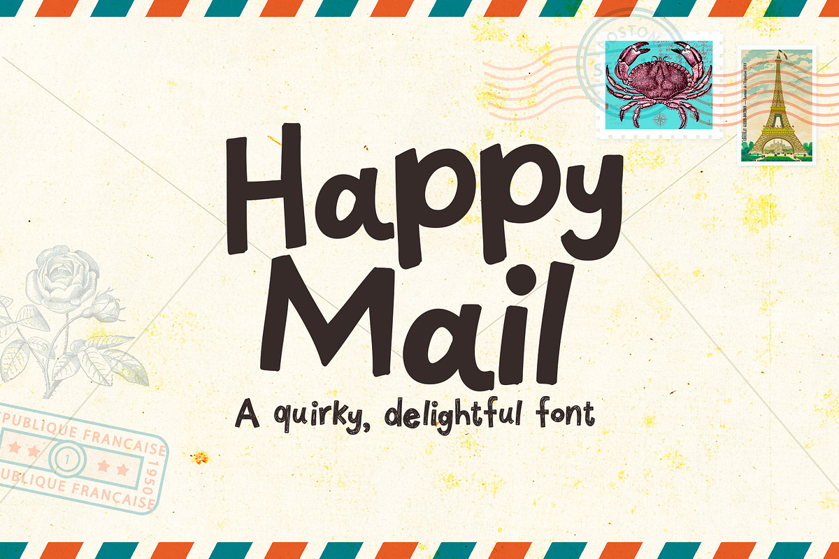 Happy Mail Font, a Font by Quirky Queen Media (Photo 1 of 6)