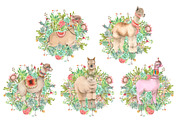 Lama in cactus collection, an Animal Illustration by IvanFet (Thumbnail 4 of 5)