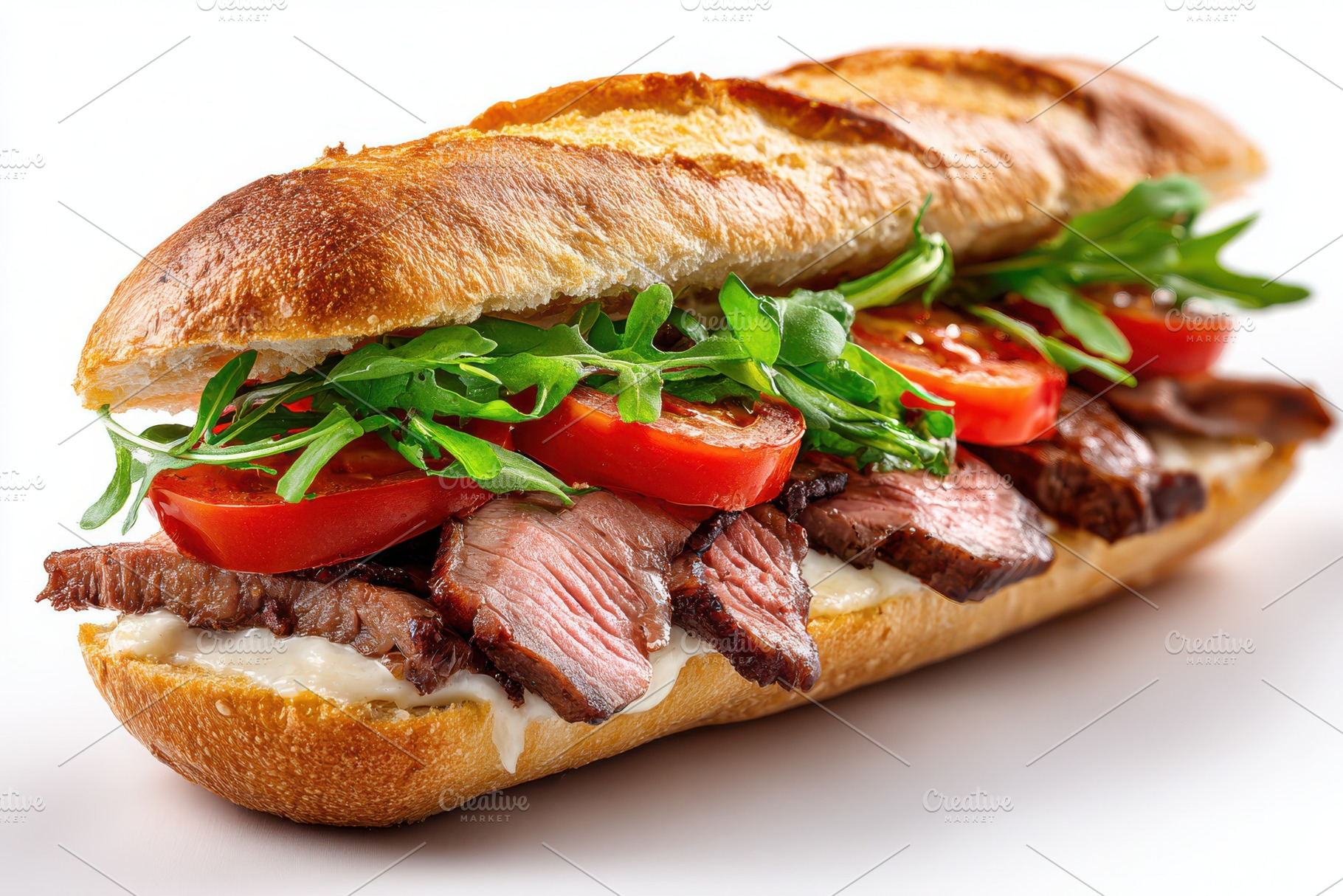 Grilled Steak Sandwich with Tomatoes, a Photo by Pixeness Studio