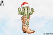 Cowboy Boots Christmas Sublimation, a Graphic by Libby Wishes (Thumbnail 1 of 11)