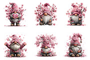 Cherry Blossom Gnome Clipart, Spring, an Illustration by Dream Creation (Thumbnail 3 of 7)