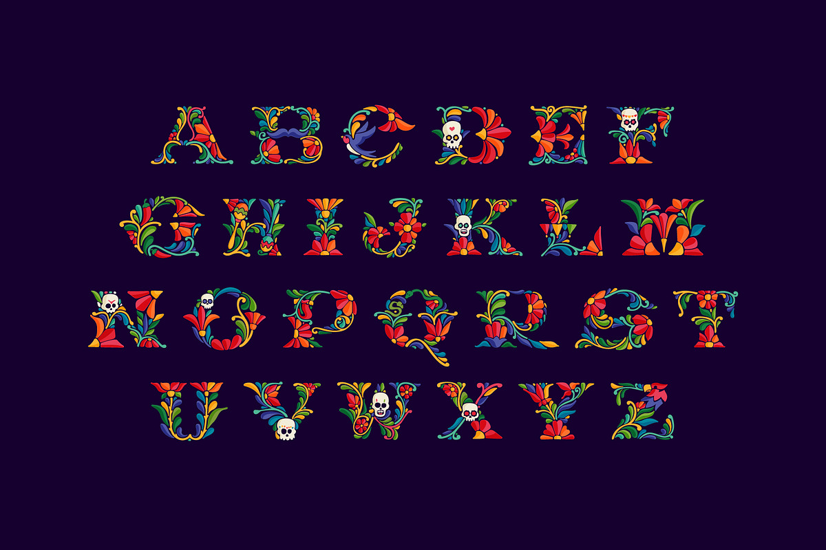 Mexican Pattern Colored font, a Symbol Font by kaer_shop (Photo 2 of 14)