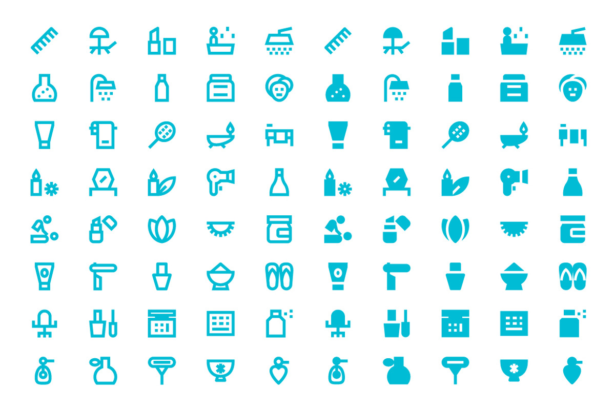 180 Beauty and Spa Material Icons, a Solid Icon by Creative Stall (Photo 4 of 5)