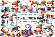 Funny Halloween Ghost Clipart, an Illustration by Designworld (Thumbnail 1 of 6)