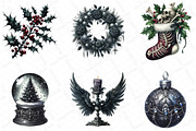 Gothic Christmas Day Clipart Bundle, an Illustration by DreamPrint404 (Thumbnail 5 of 6)
