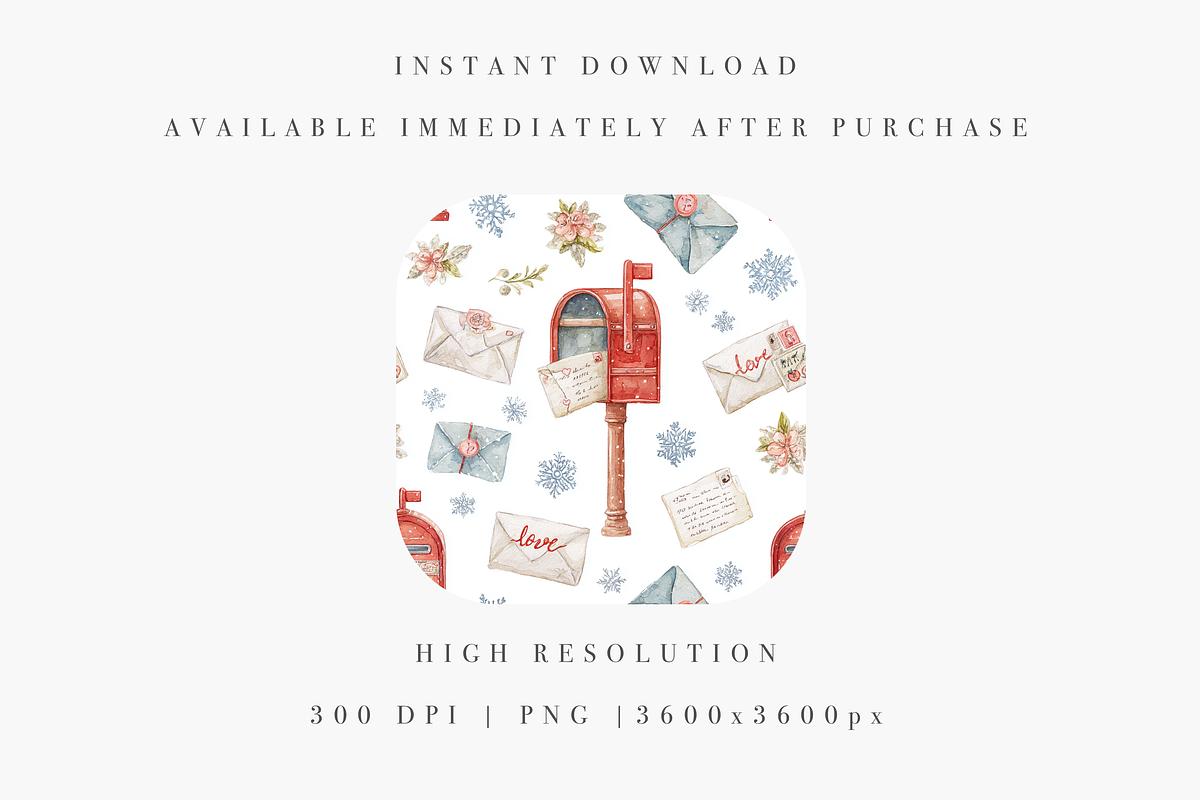 Red Mailbox Seamless Pattern, a Decorative Illustration by Pati Charm Studio (Photo 2 of 7)