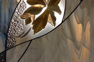 Stained glass containing stained, glass, and pattern