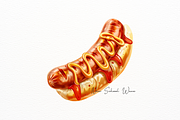 Watercolor Hyperrealistic Fast Food, a Food Illustration by New-School-Wave (Thumbnail 3 of 5)