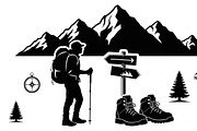 Hiking Adventure Silhouette Bundle, an Illustration by yasushie (Thumbnail 36 of 51)