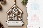 Gingerbread Houses Ornament Bundle, a Decorative Illustration by svgocean (Thumbnail 5 of 13)