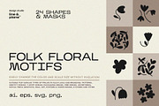 Folk Floral Motifs - Shapes & Masks, an Object Graphic by line & plane (Thumbnail 1 of 6)