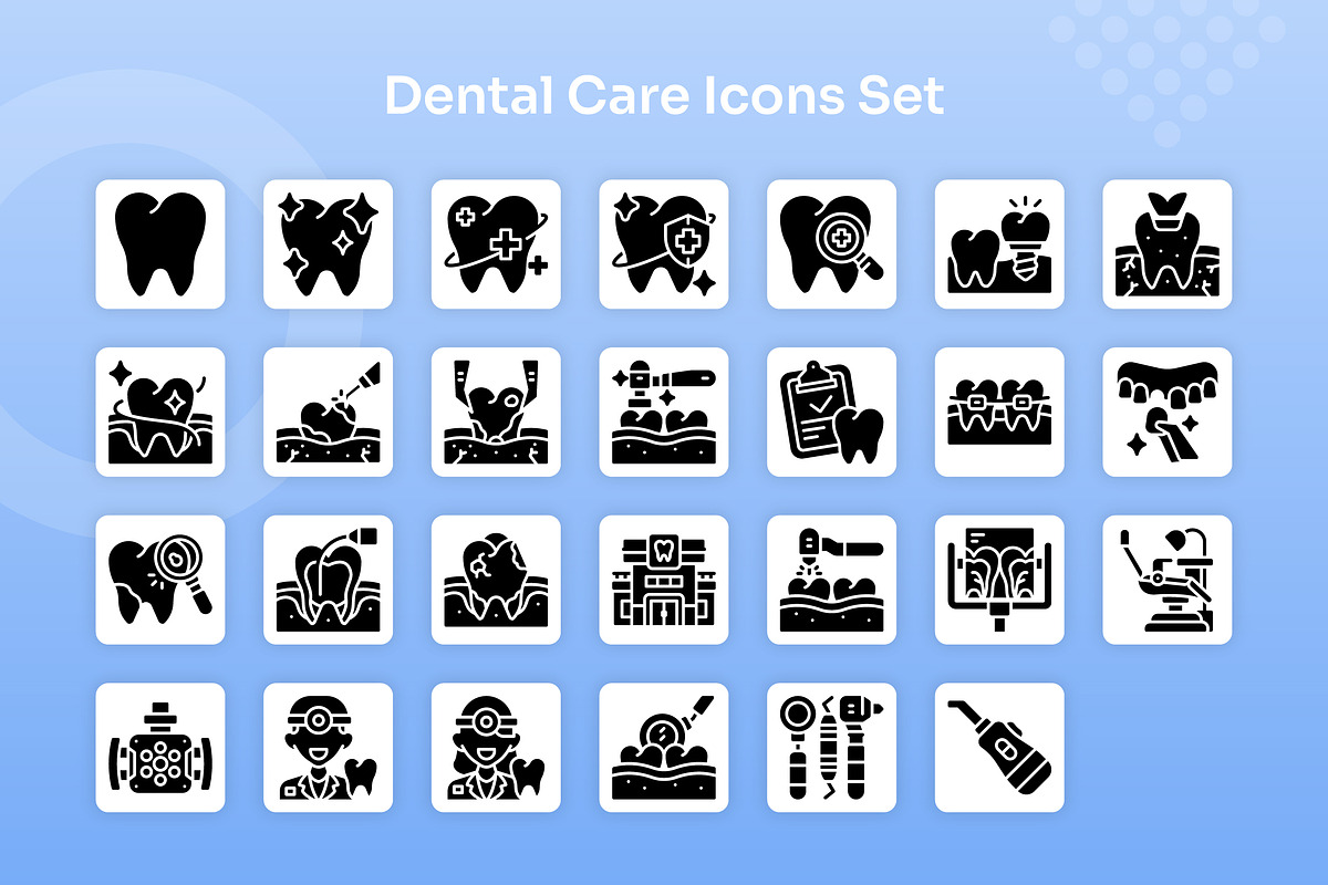 Dental Care Icons Set - Glyph, a Solid Icon by Kmg Design (Photo 2 of 2)