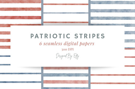 Patriotic Digital Paper | 6 pack, a Wallpaper Graphic by Designed By Effy