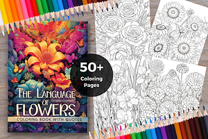 Language Of Flowers Coloring Book