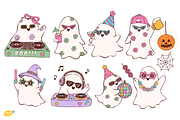 Groovy Ghost Party Clipart Bundle, a Seasonal Illustration by LemonDesign (Thumbnail 3 of 3)