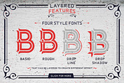 Dacota Layered Typeface + Extras, a Serif Font by Heybing Supply Co. (Thumbnail 2 of 5)
