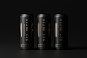 Black Soda or Beer Can Mockups, a Packaging Mockup by MockupFree.Net (Thumbnail 10 of 15)