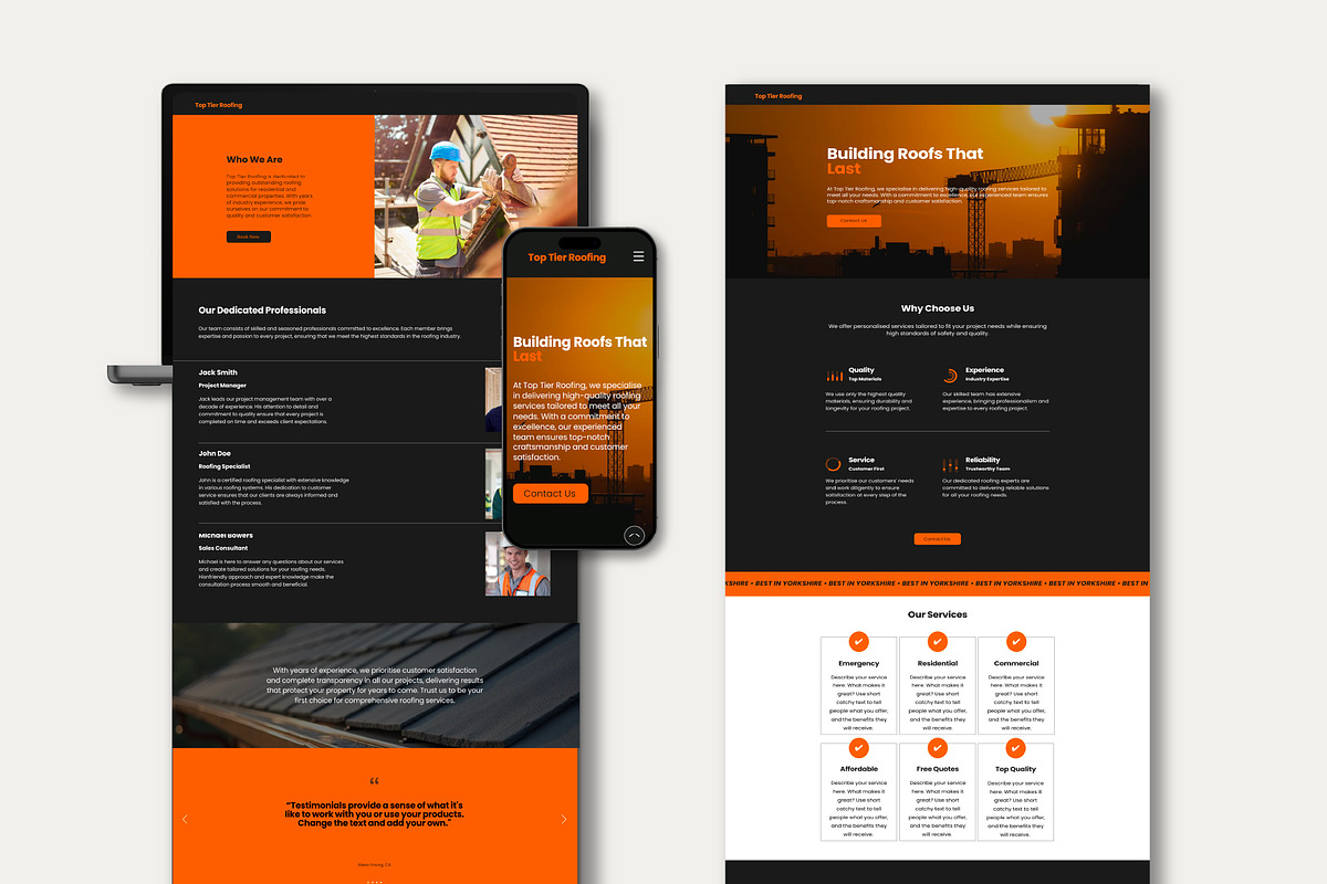 Roofing & Construction Wix Website, a Wix Template by Sky Dore Design (Photo 8 of 11)
