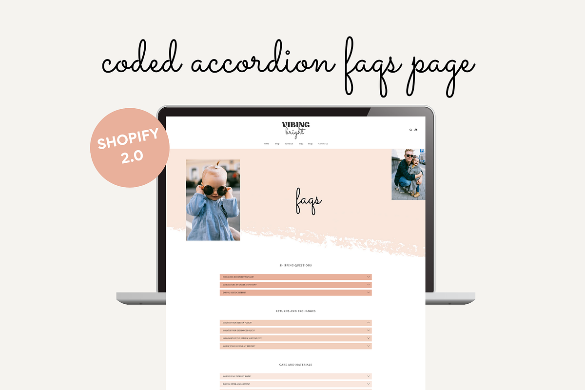Pink Shopify Theme | Vibing Bright, a Branding & Logo Template by Easy Website Themes (Photo 4 of 9)