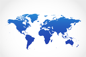 World Map in Blue
