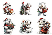 Christmas Polar Bear Clipart, an Illustration by CreationArt (Thumbnail 4 of 5)