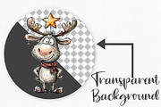 Quirky Funny Christmas Reindeer, an Illustration by Canvas Craft (Thumbnail 2 of 7)
