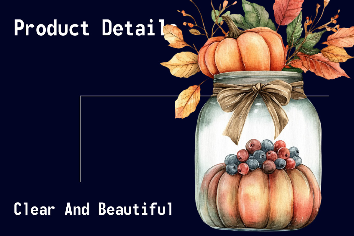 Watercolor Autumn Jar Sublimation, an Illustration by CitraGraphics (Photo 5 of 6)