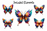 Intricate Rainbow Butterflies Clipar, an Illustration by cherrydesign (Thumbnail 2 of 4)