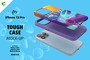 Phone 13 Pro Tough case Mock-up, an iPhone Mockup by Colatudo Store