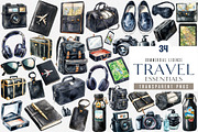 Black Travel Essentials PNG, an Illustration by SinaCreation (Thumbnail 1 of 4)