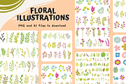 Floral illustrations, vector objects, an Object Graphic by bigmomentsdesign (Thumbnail 1 of 8)