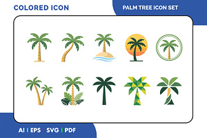 Palm Tree Vector Icon Collection, a Duotone Icon by Fontmine Studio