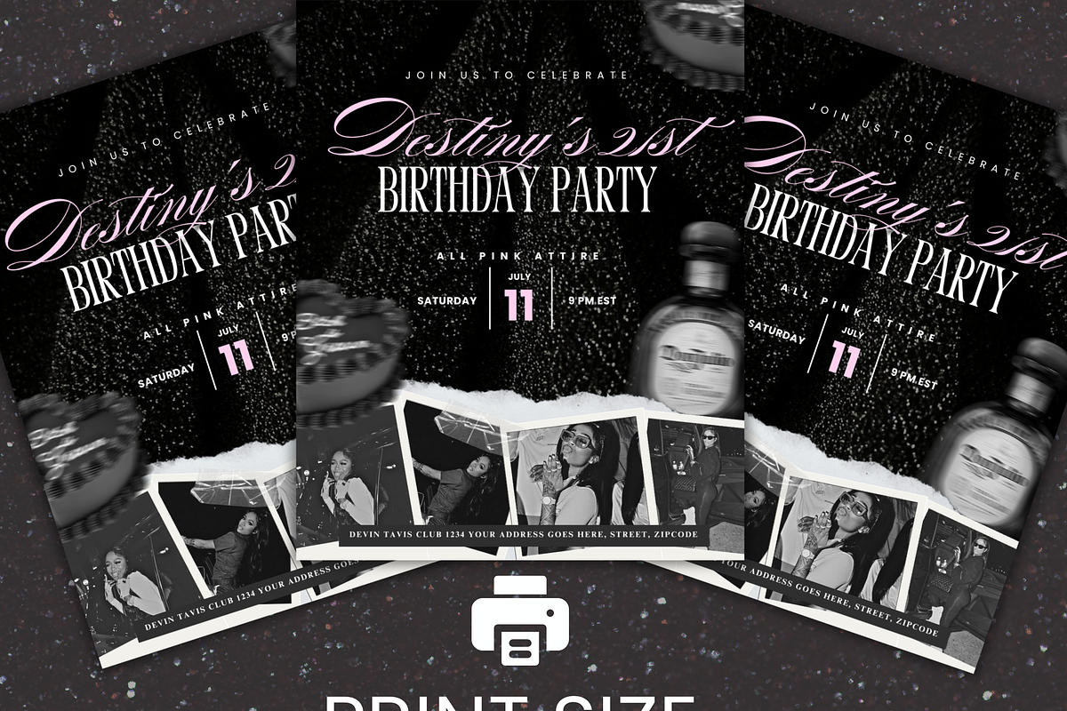Birthday Invitation Template DIY, a Social Media Template by Lux Logo Studios (Photo 7 of 8)