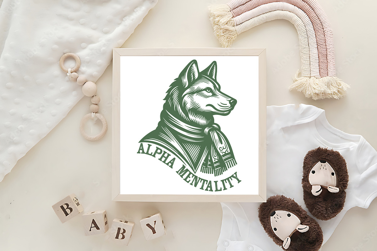 Retro Wolf Design with Swagger, an Illustration by Pixels.Craft (Photo 5 of 7)