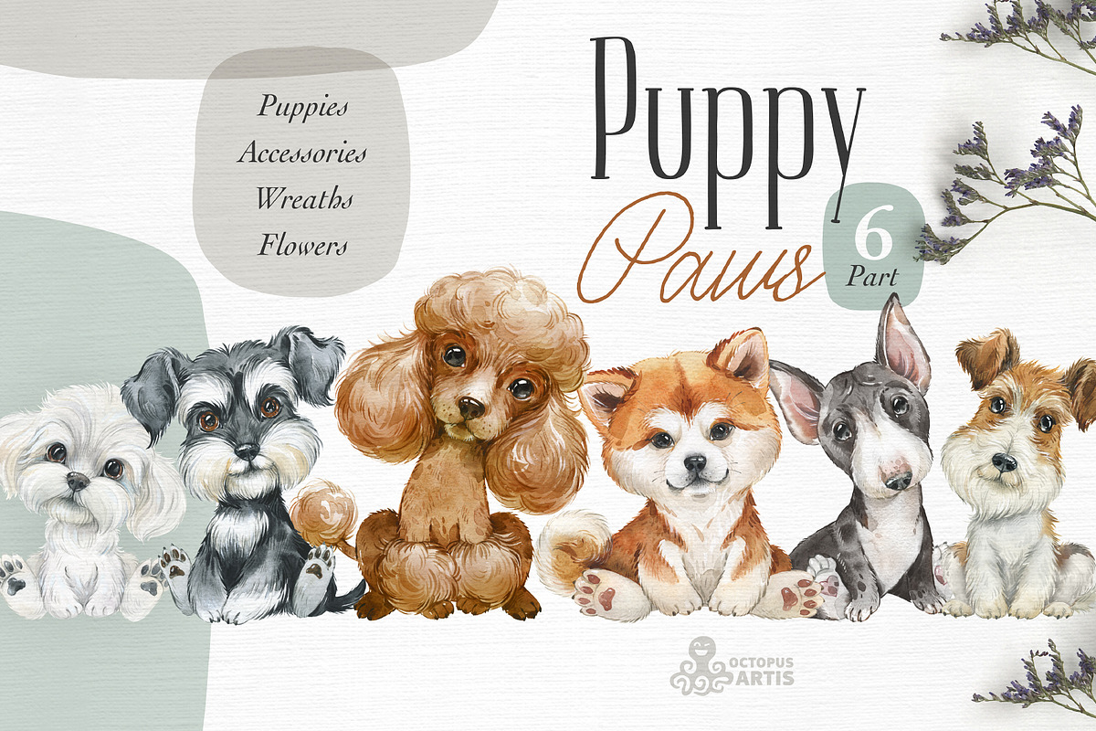 Puppy Paws. Big Dog Bundle, an Illustration by OctopusArtis (Photo 7 of 8)