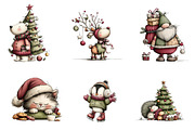 Whimsical Christmas Clipart Bundle, an Illustration by CreationArt (Thumbnail 3 of 5)