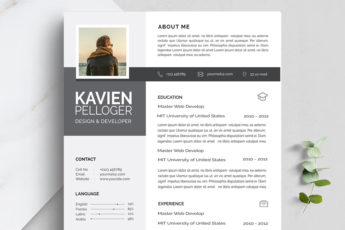Professional Resume CV Template, a Resume Template by Blackcloud_Creations (Photo 5 of 8)