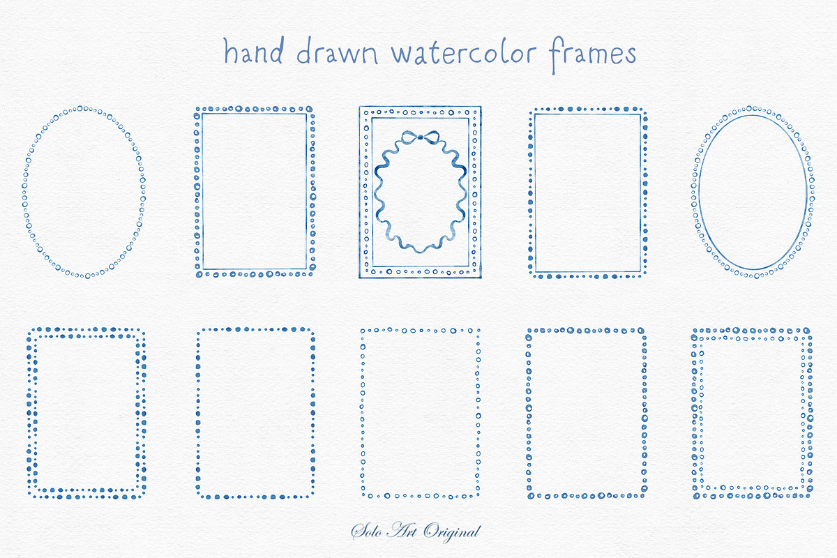 Frames Bundle Hand-Drawn Watercolor, an Object Graphic by Solo Art Original (Photo 3 of 11)