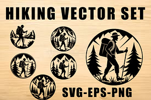 Hiking vector set, a Sport Illustration by Creativeshirt